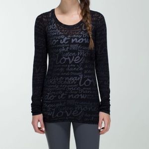 Lululemon Daily Practice Long Sleeve Black burnout
